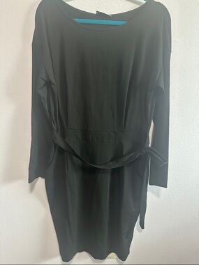 Classic Black Tie-Waist Women's Dress